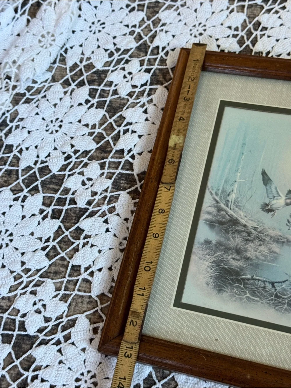 Vintage Framed Duck Hunting Print Signed Andrew Coina Woodland Waterfowl Art